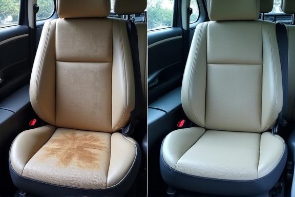 오염된 시트와 깨끗해진 시트의 비교 사진